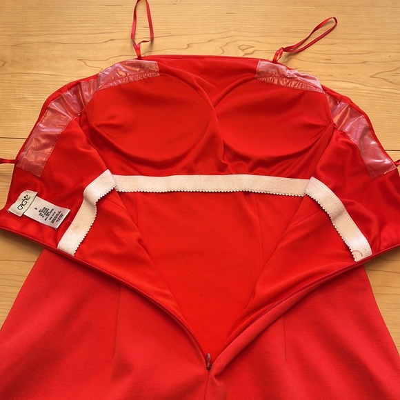 Cache Fire Red Strapless Embellished Dress Sz 0 - Picture 12 of 17